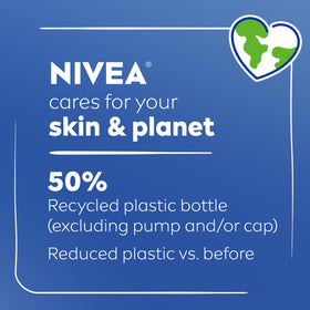 Close-up of NIVEA label and claims, clarifying dermatologically tested benefit