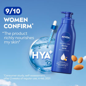 NIVEA ingredients label close-up highlighting Hydra IQ and natural minerals