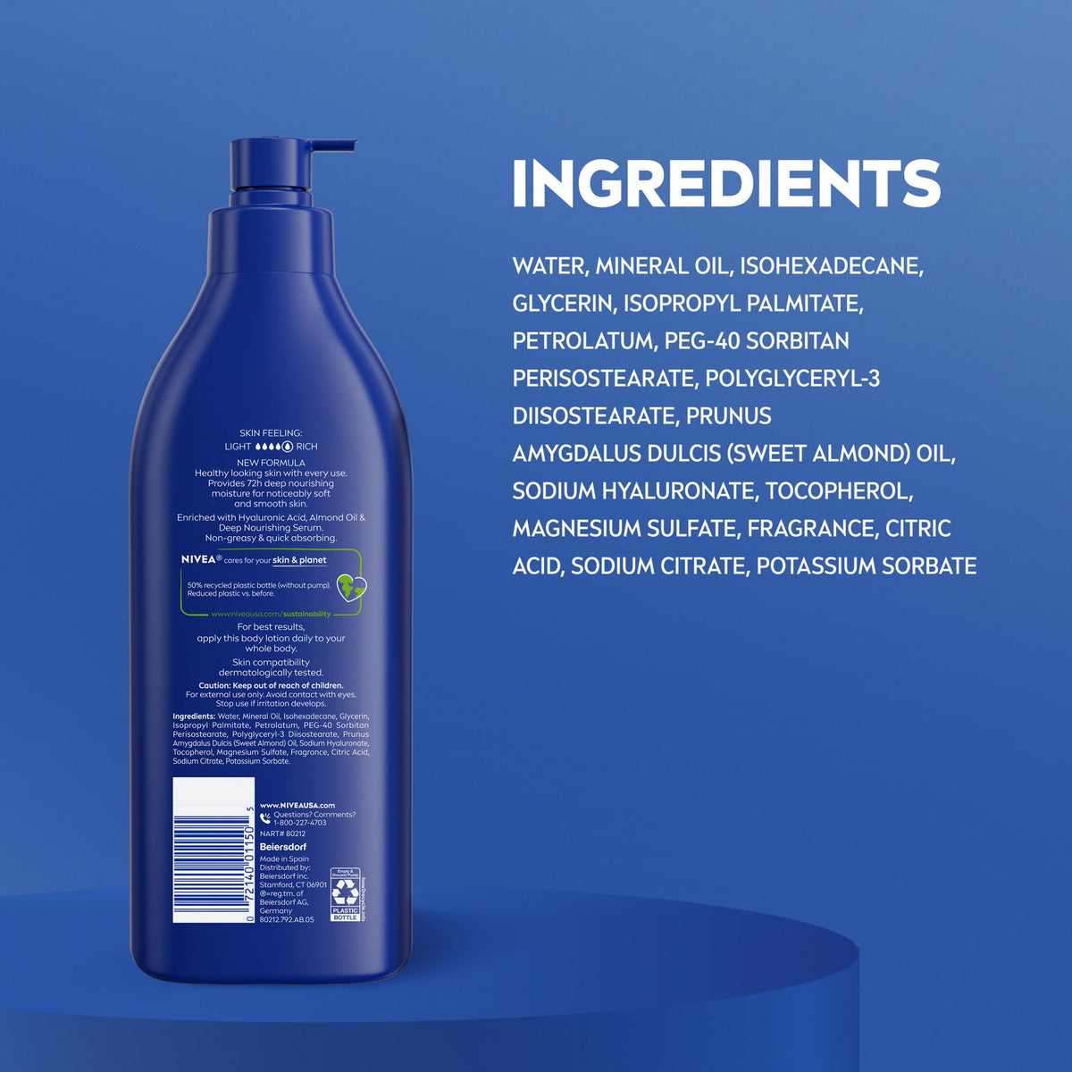 NIVEA bottle in bathroom lifestyle setting suggesting daily routine convenience and care