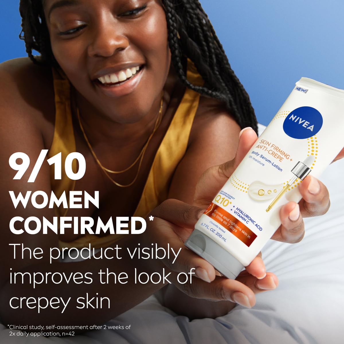 NIVEA on a bathroom shelf in a lifestyle scene showing daily routine benefit