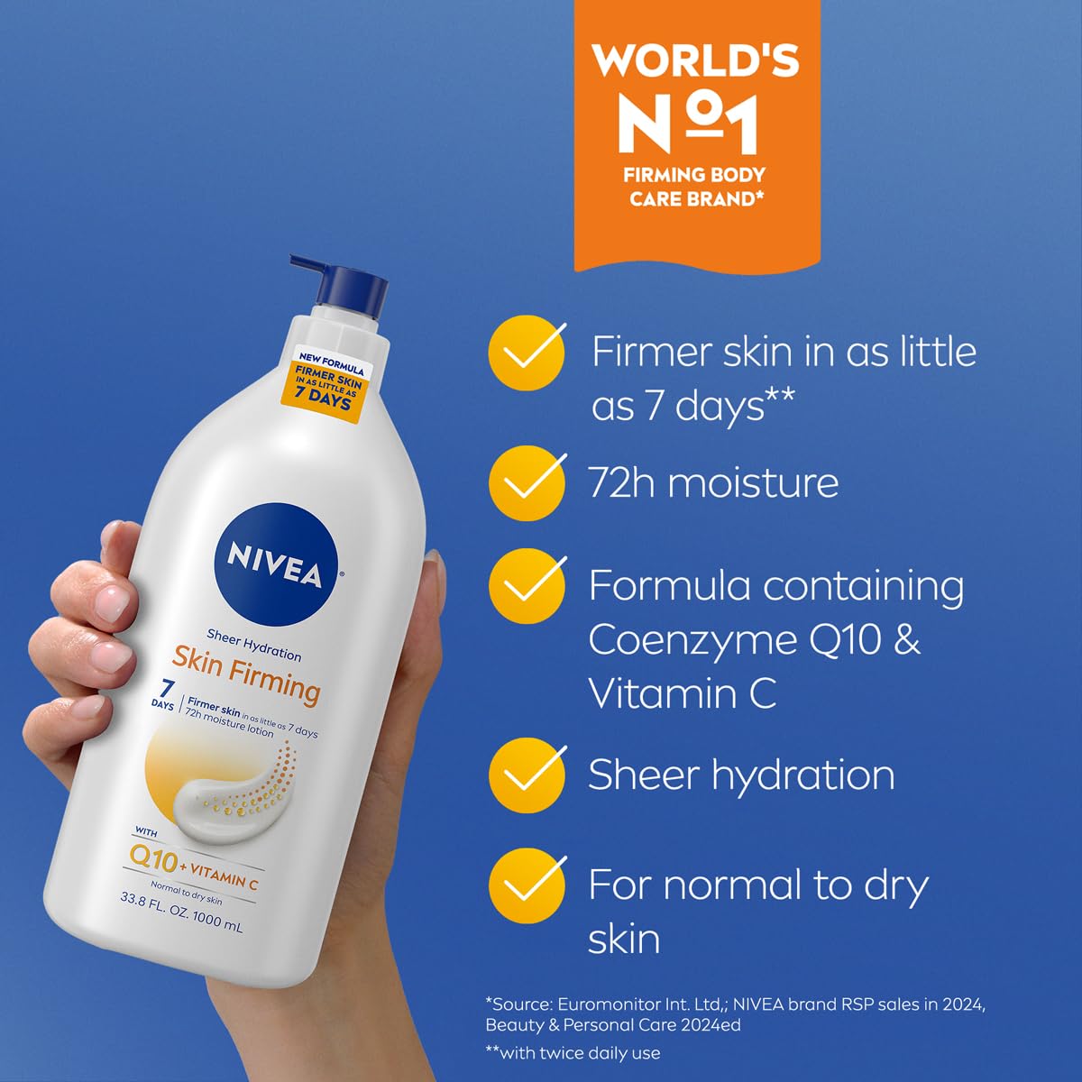 NIVEA lotion texture on hand demonstrating fast absorption and hydration