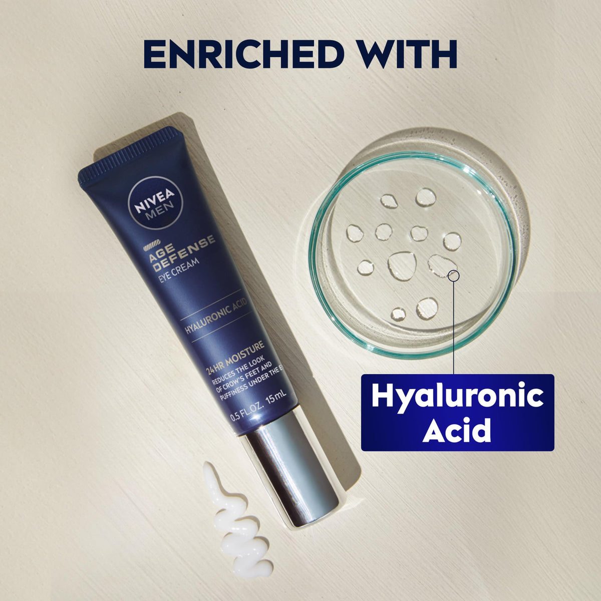 NIVEA MEN application demo patting product under eye for smoother appearance