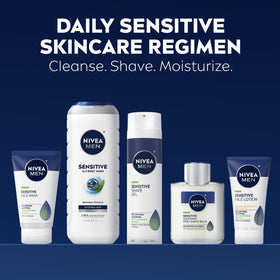 NIVEA MEN body wash bottle top view highlighting bamboo extract and almond oil