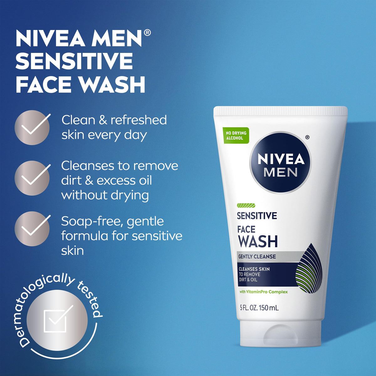 NIVEA MEN creamy texture close-up illustrating gentle, non-drying formula benefit