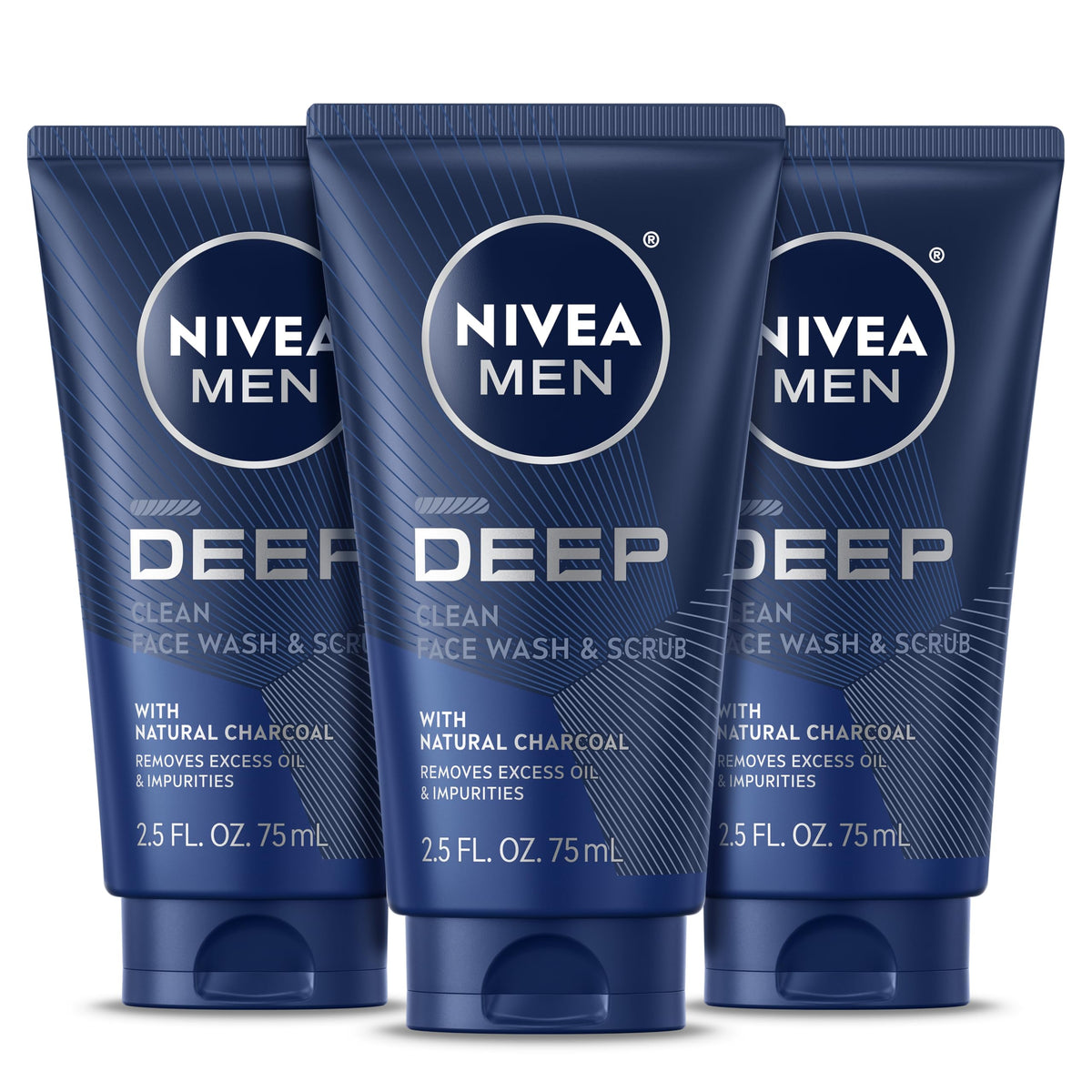 NIVEA MEN front tube showing product name and charcoal benefit