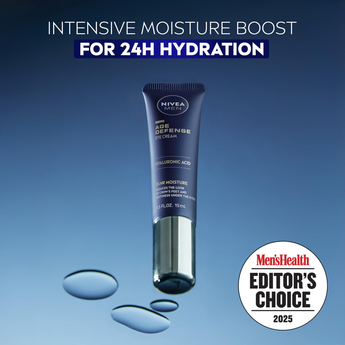 NIVEA MEN tube with open cap demonstrating easy-dispense convenience