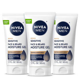 NIVEA MEN front tube view showing product and easy application benefit