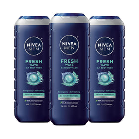 NIVEA MEN front bottle view showing clear label and menthol scent benefit