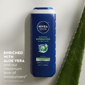 NIVEA MEN used in shower showing easy rinsing and refreshed skin benefit