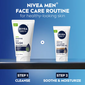 NIVEA MEN label close-up showing instructions and dermatologically tested claim