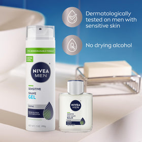 NIVEA MEN products on bathroom counter in everyday routine, organized grooming benefit