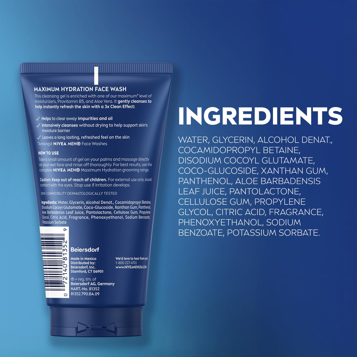 NIVEA MEN tube on bathroom counter showing daily routine convenience benefit