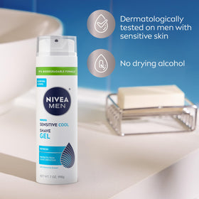 NIVEA MEN nozzle and cap detail showing sturdy dispenser and control