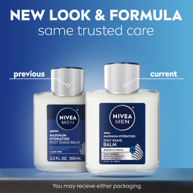 NIVEA MEN close-up label highlighting key ingredients and info