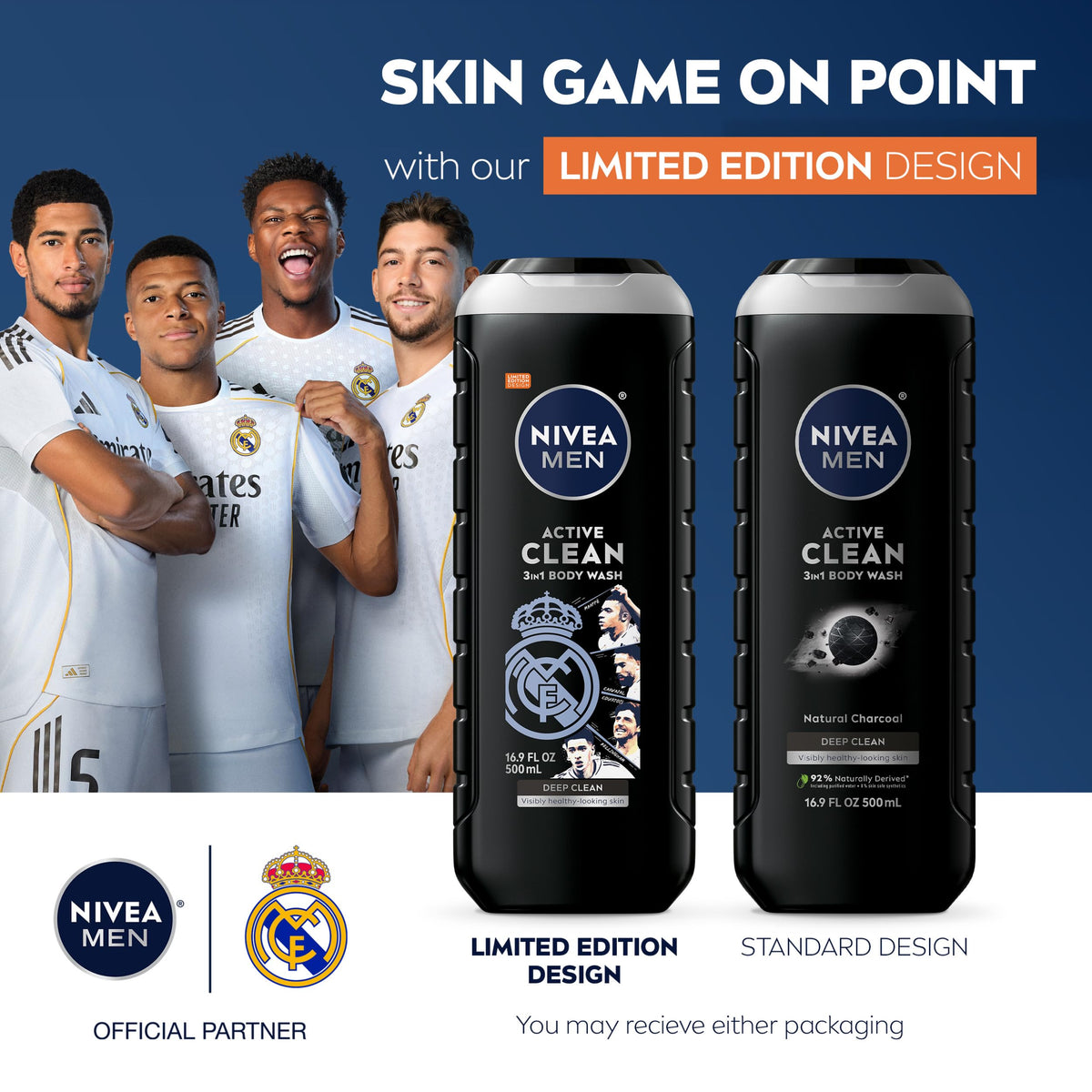 NIVEA MEN back label highlights ingredients and usage benefits