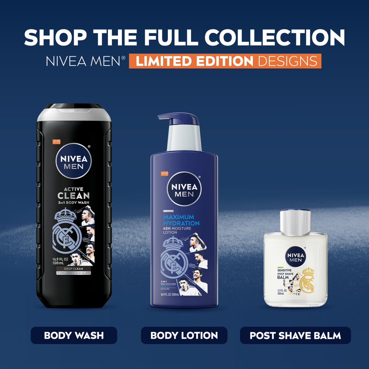 NIVEA MEN Real Madrid design collectible shot appealing to fans and gift buyers