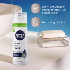 NIVEA MEN can in hand for size comparison, easy to grip and store