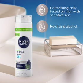 NIVEA MEN can next to ruler showing 7 oz scale and travel clarity