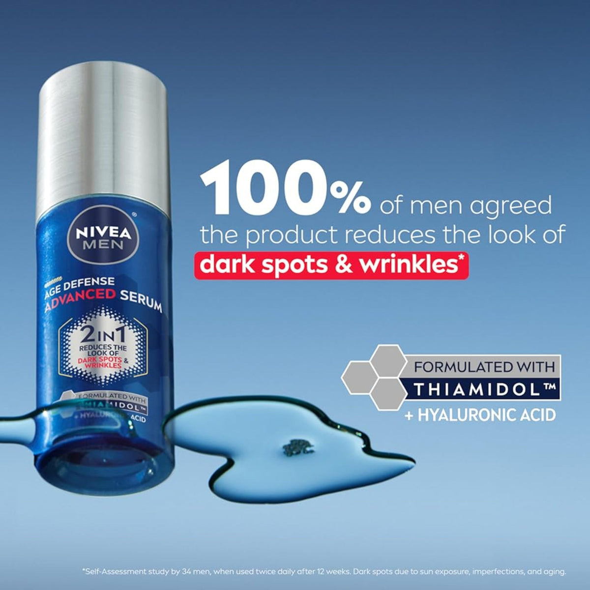 NIVEA MEN bottle close-up highlighting compact travel-friendly design