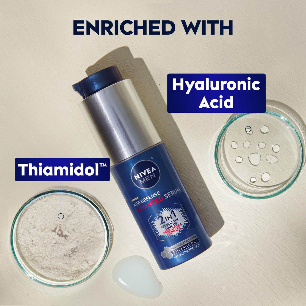 NIVEA MEN pump dispensing serum for controlled everyday use