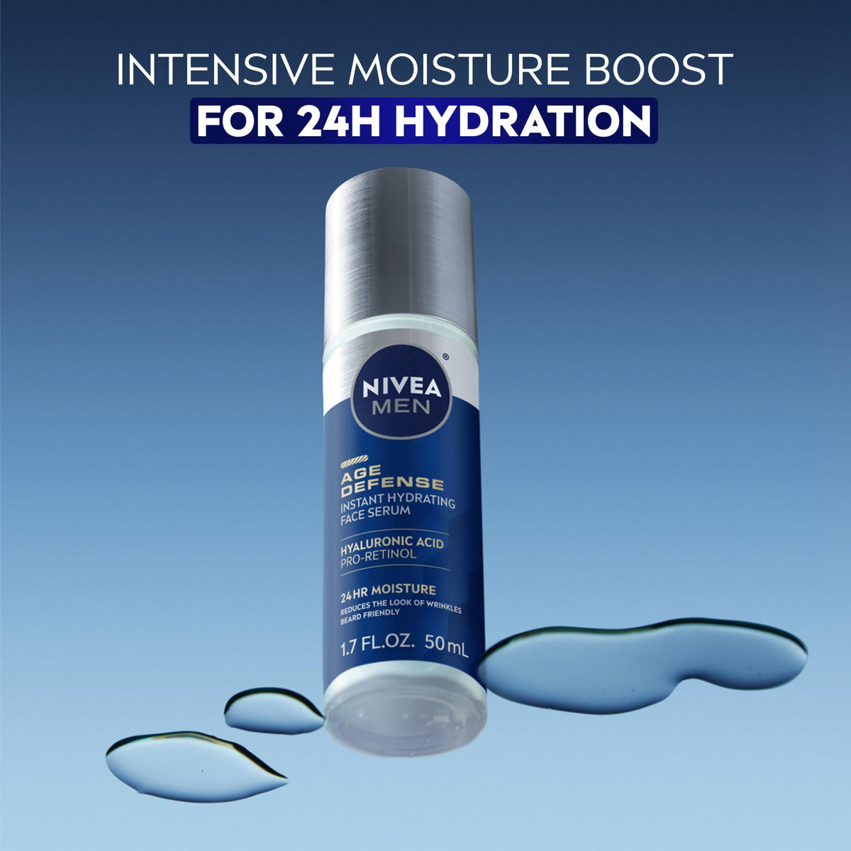 NIVEA MEN pump dispenser detail for hygienic, controlled serum use benefit