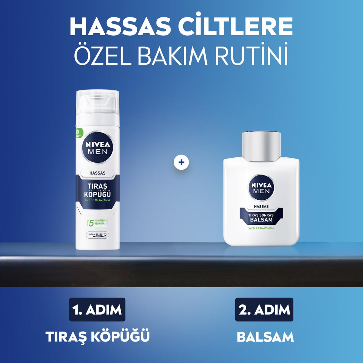 NIVEA Men foam used before aftershave routine for reduced irritation