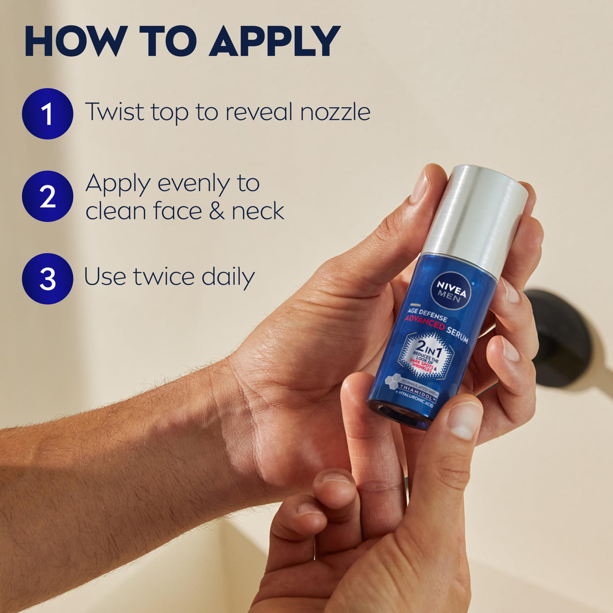 NIVEA MEN Thiamidol ingredient visual emphasizing dark spot targeting
