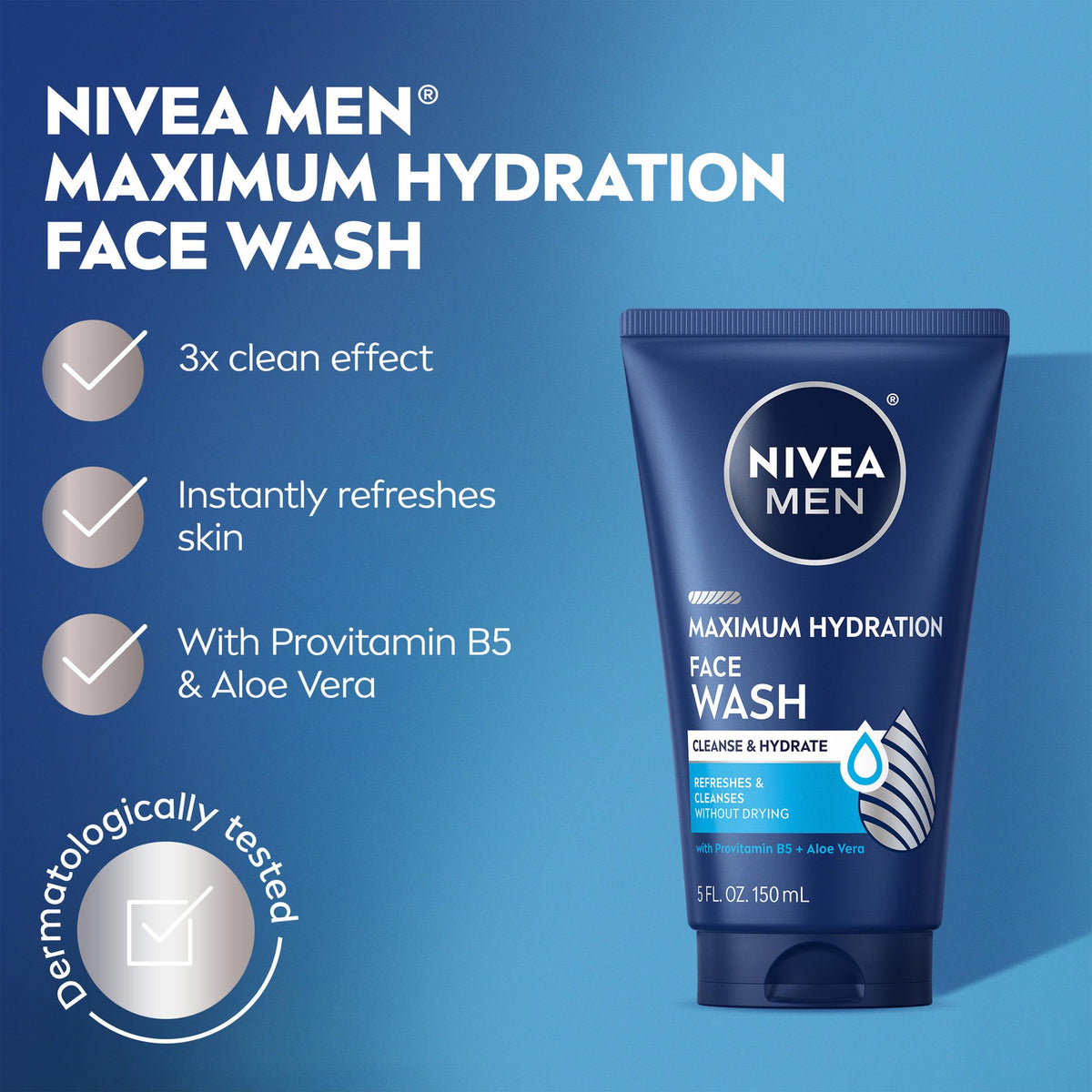 NIVEA MEN close-up of lotion texture highlighting fast absorption benefit