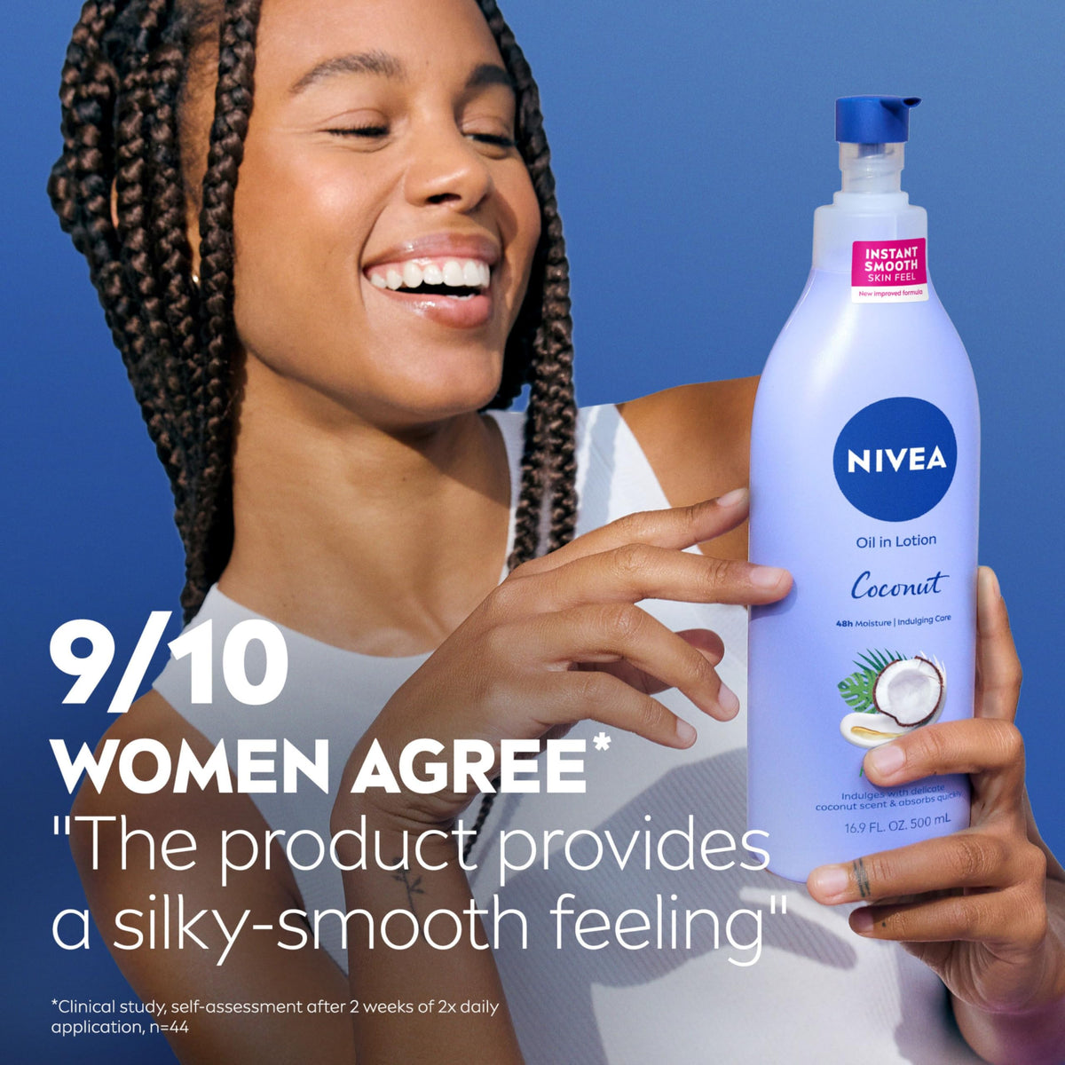 NIVEA coconut and Monoi oil visual indicating fragrance and moisturizing benefit