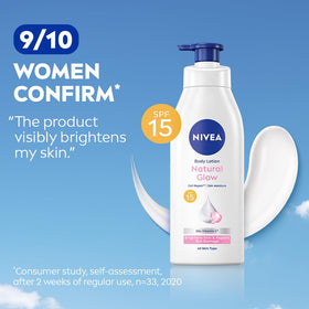 NIVEA bottle held in hand for size comparison to show 13.52 fl oz capacity