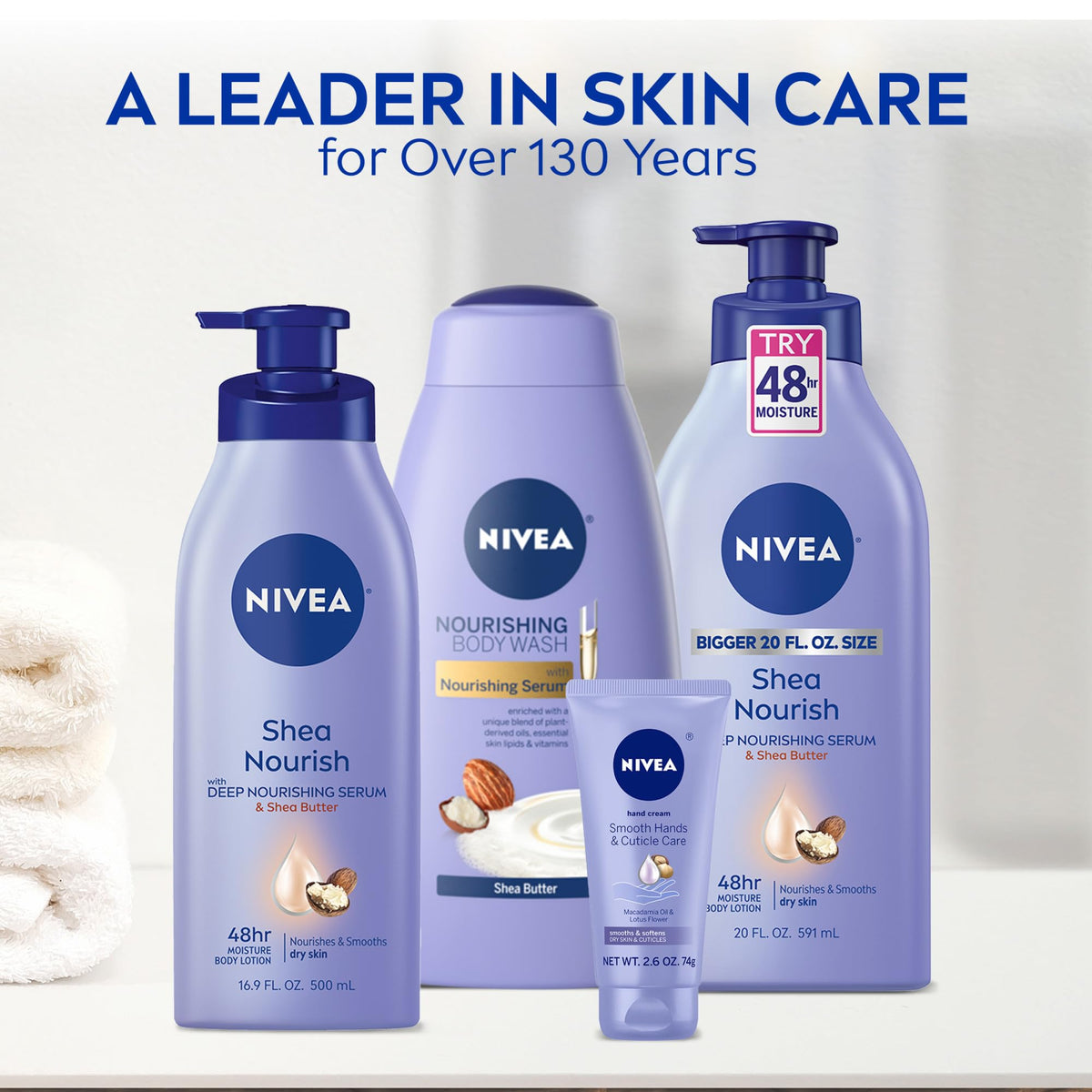 NIVEA pack of two boxed display emphasizing value and backup supply benefit