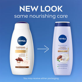 NIVEA pump dispensing dollop showing easy use and controlled application