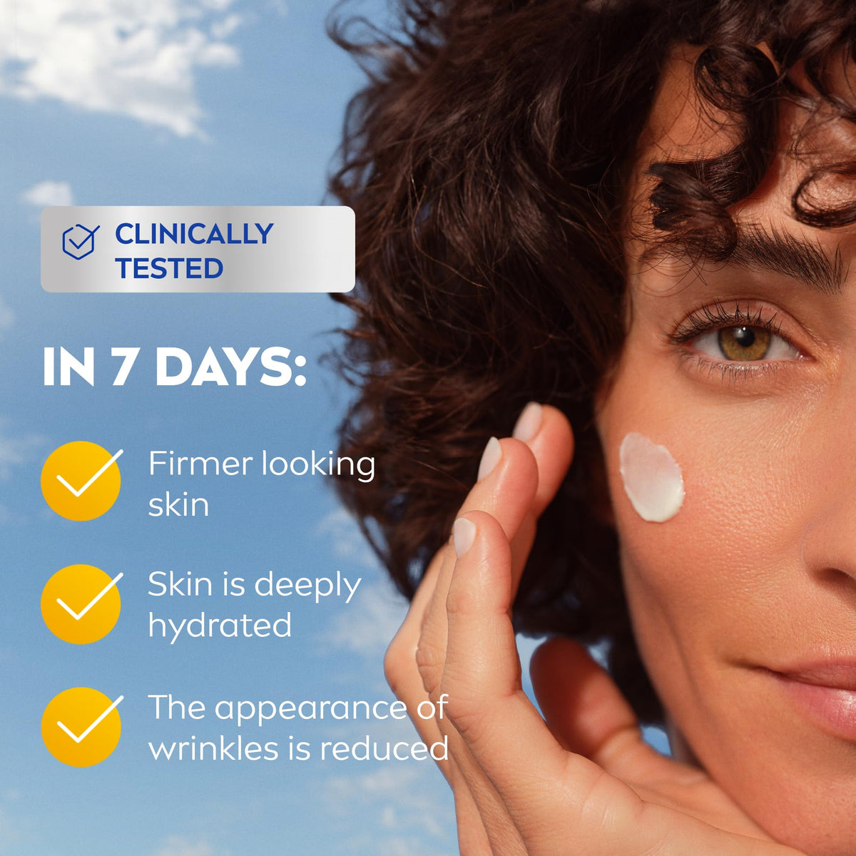 NIVEA Q10 applying cream to hand illustrating fast-absorbing benefit