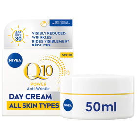 NIVEA Q10 day cream jar front view showing packaging and benefits