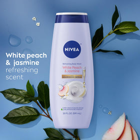 NIVEA recycled bottle badge close-up showing 50% recycled plastic use