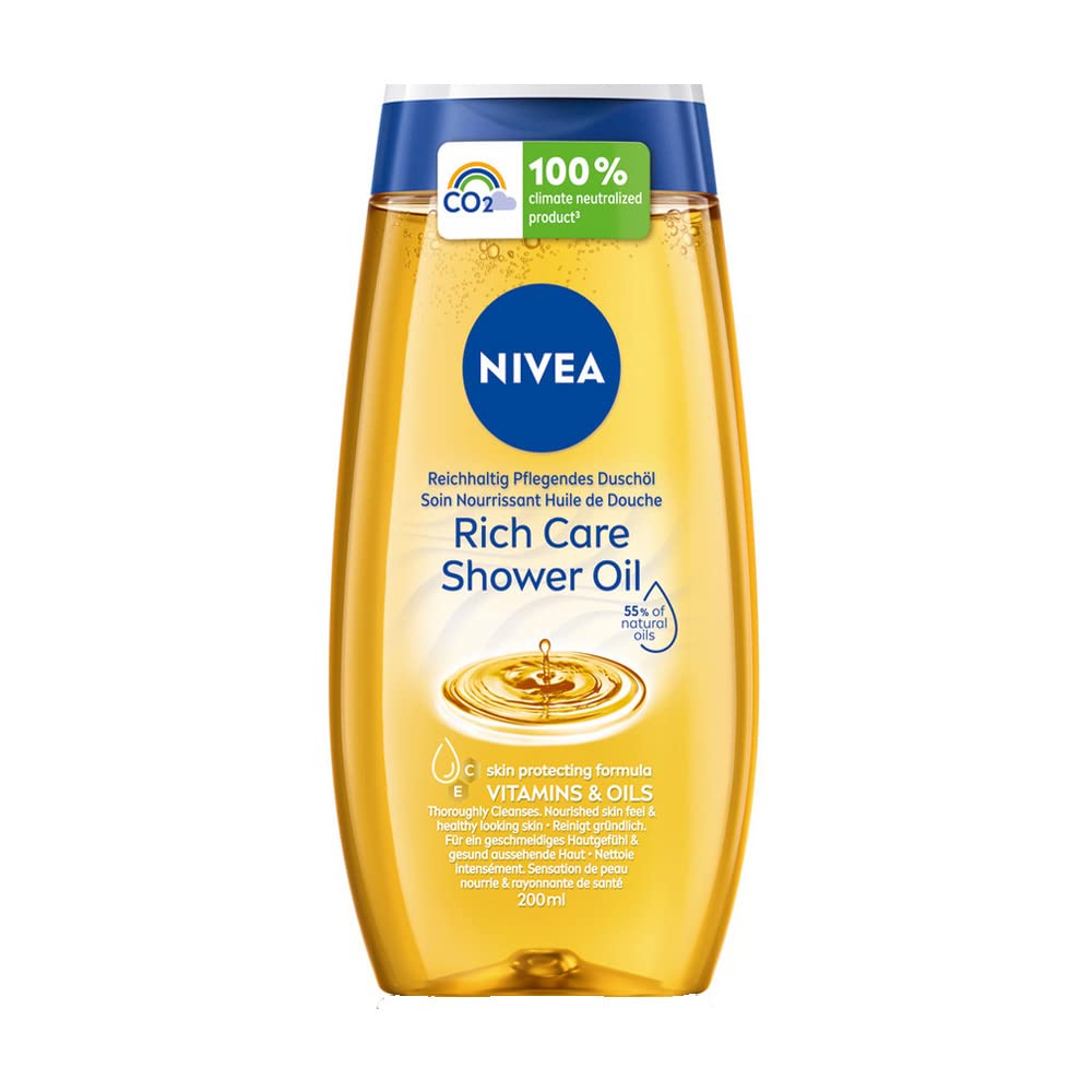 NIVEA bottle front packaging shows label and 200 ml size for nourishing care