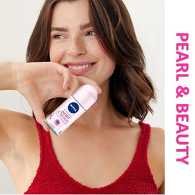 NIVEA in bag showing Pearl & Beauty tucked into a purse for on-the-go freshness