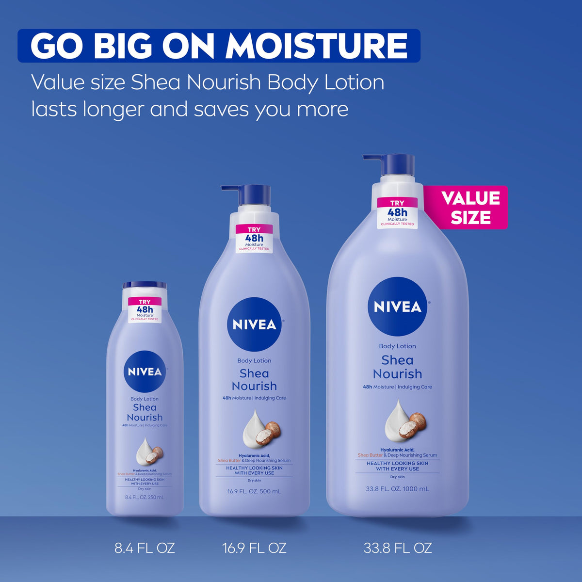 NIVEA bottle on bathroom shelf showing daily routine convenience