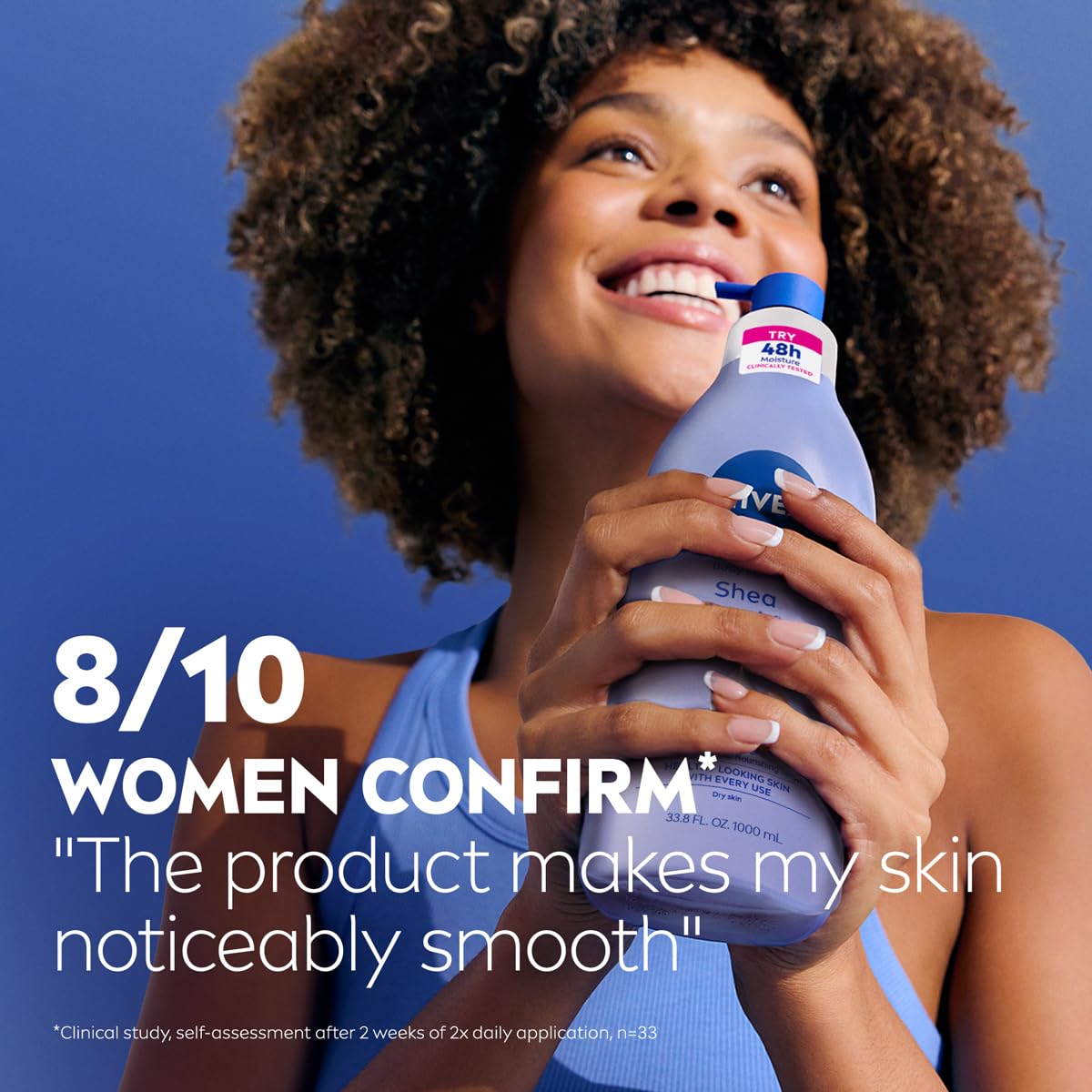 NIVEA label detail highlighting hyaluronic acid and formula benefits
