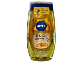 NIVEA Shower Oil front packaging showing 200 ml bottle and label benefit