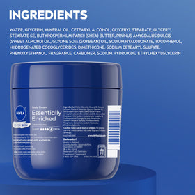 NIVEA 13.5 oz jar held in hand for size and scale comparison before purchase