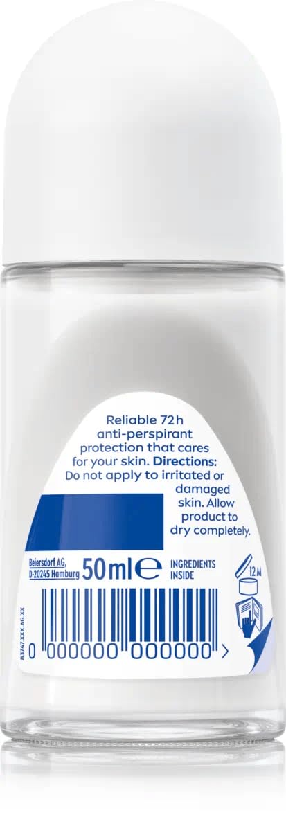 NIVEA bottle next to hand showing 50ml size and travel-friendly advantage