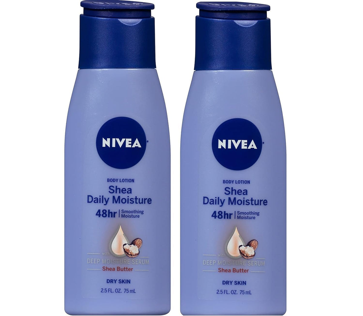 NIVEA front packaging showing compact twin tubes and moisturizing benefits