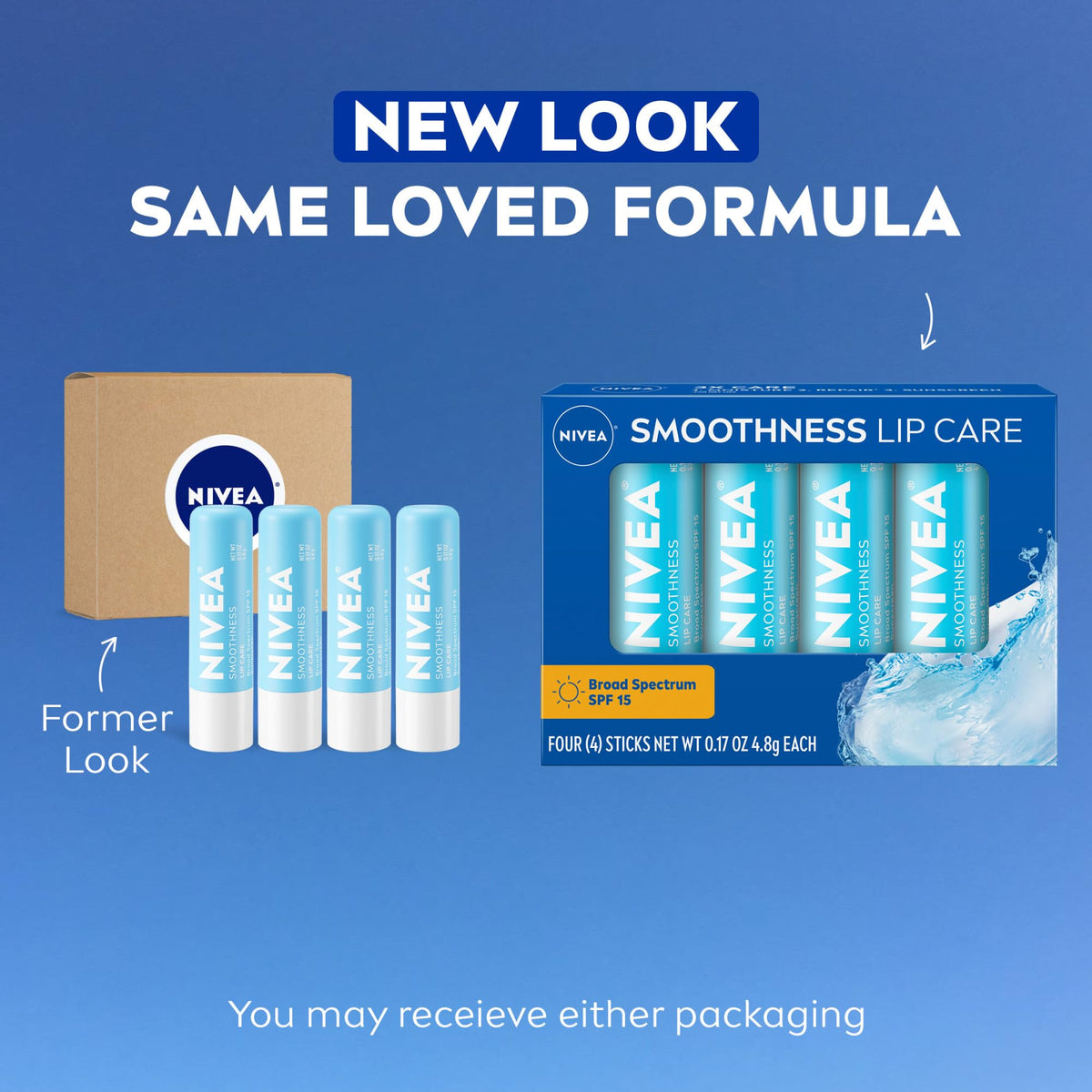 NIVEA open stick displaying creamy balm texture for smooth application