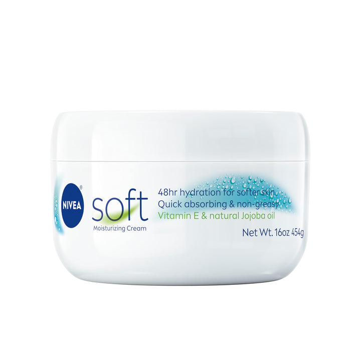 NIVEA soft jar front view showing clean packaging and immediate hydration benefit