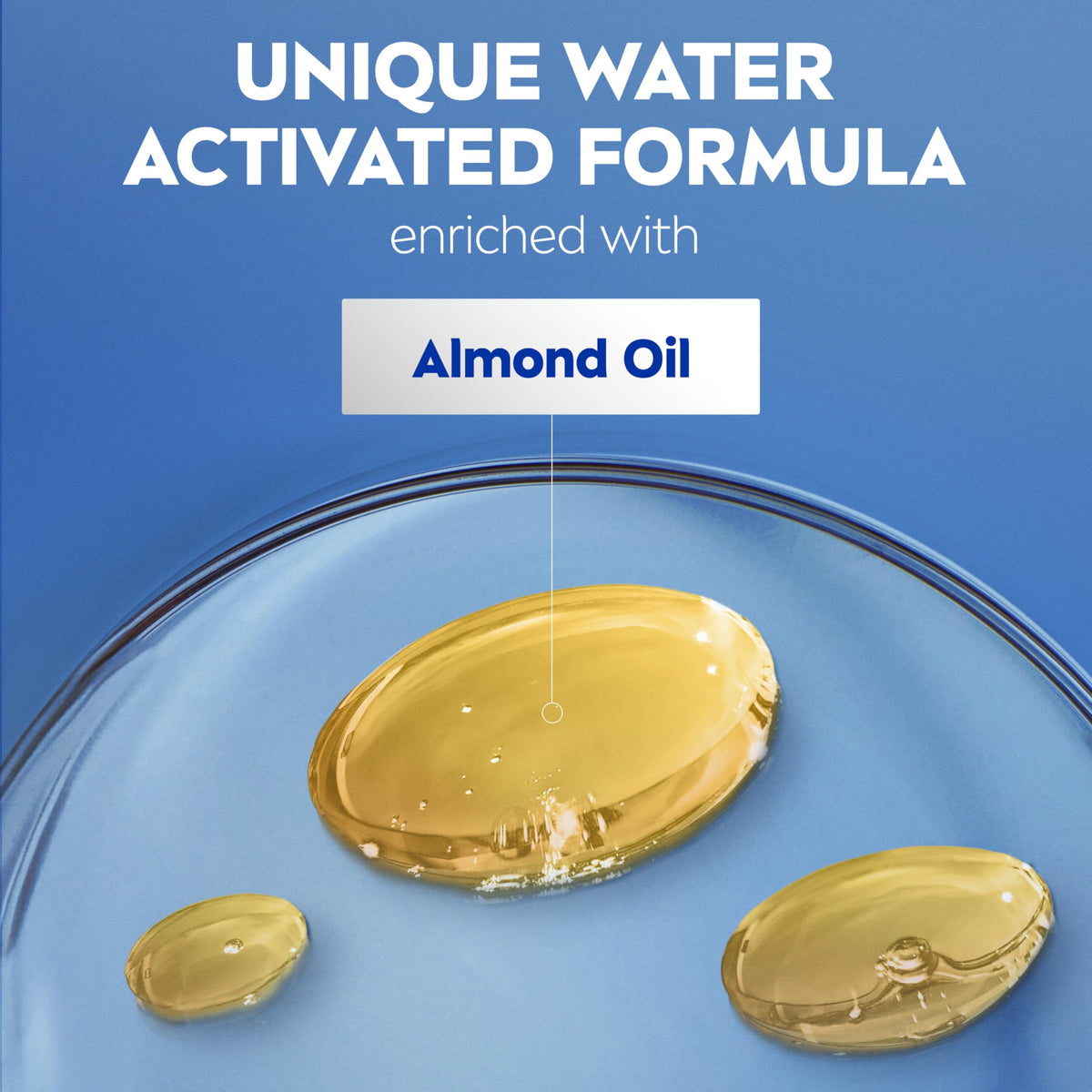 NIVEA lotion texture on hand, almond oil nourishment visible and smooth feel