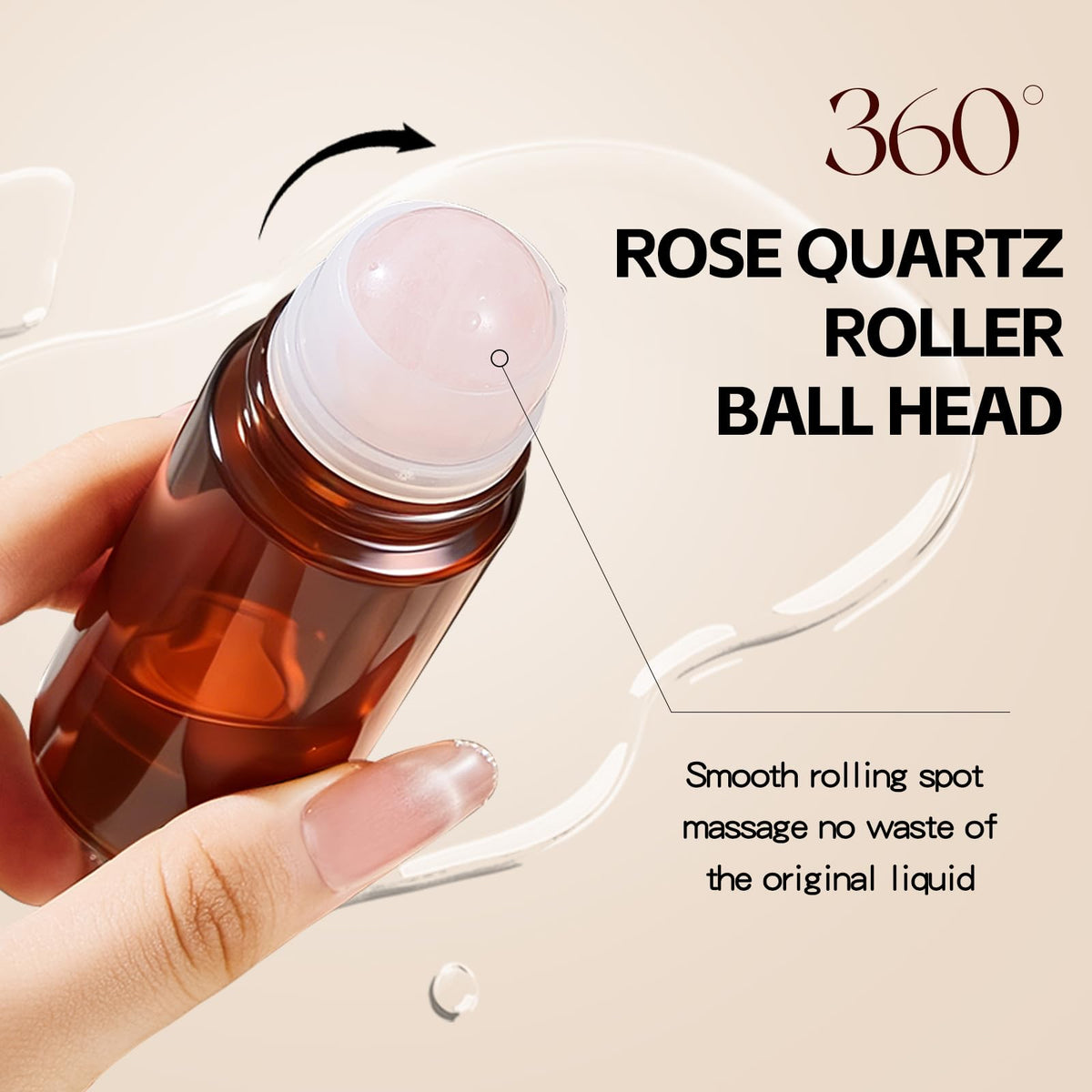 NIZENTA filled bottle being rolled on wrist showing precise application benefit