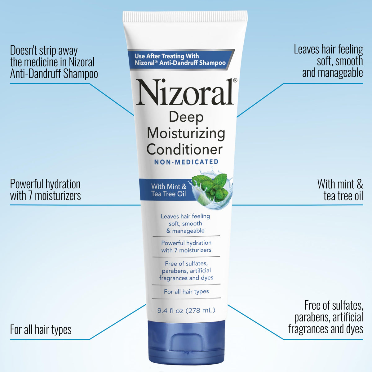Nizoral conditioner open cap and creamy texture ready to use for hydration