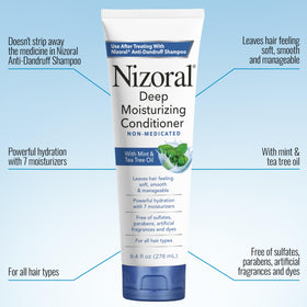 Nizoral conditioner open cap and creamy texture ready to use for hydration