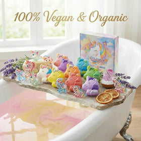 NJSTARC child enjoying colorful unicorn bath, playful calming experience